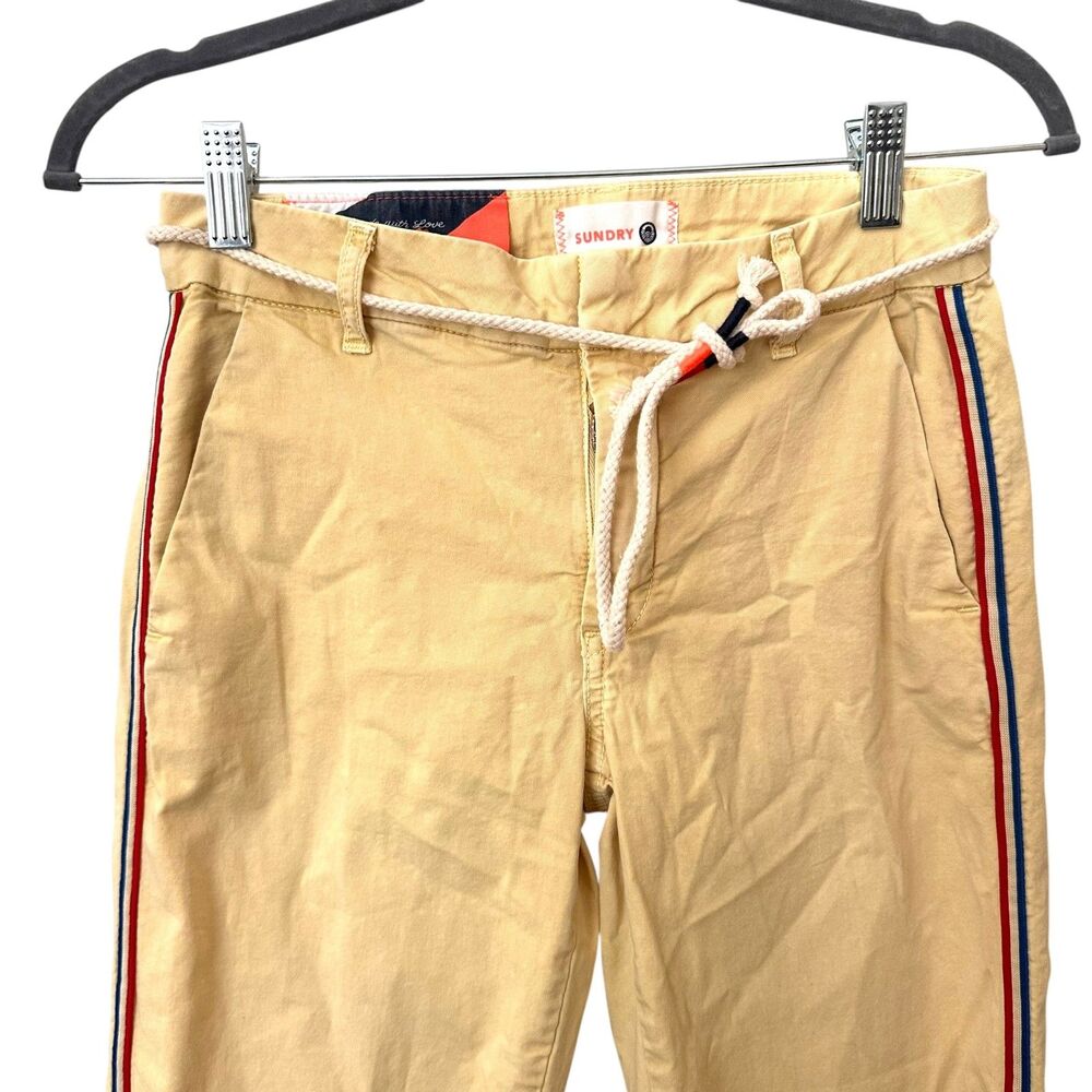 SUNDRY Striped‎ Belted Trouser Yellow Sz 24 - Picture 4 of 5